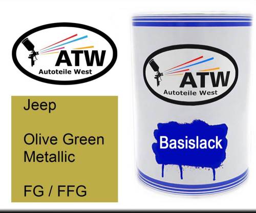 Jeep, Olive Green Metallic, FG / FFG: 500ml Lackdose, von ATW Autoteile West.
